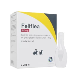 FeliFlea 80 Mg (Kat & Konijn +4 Kg) - 4 Pipetten