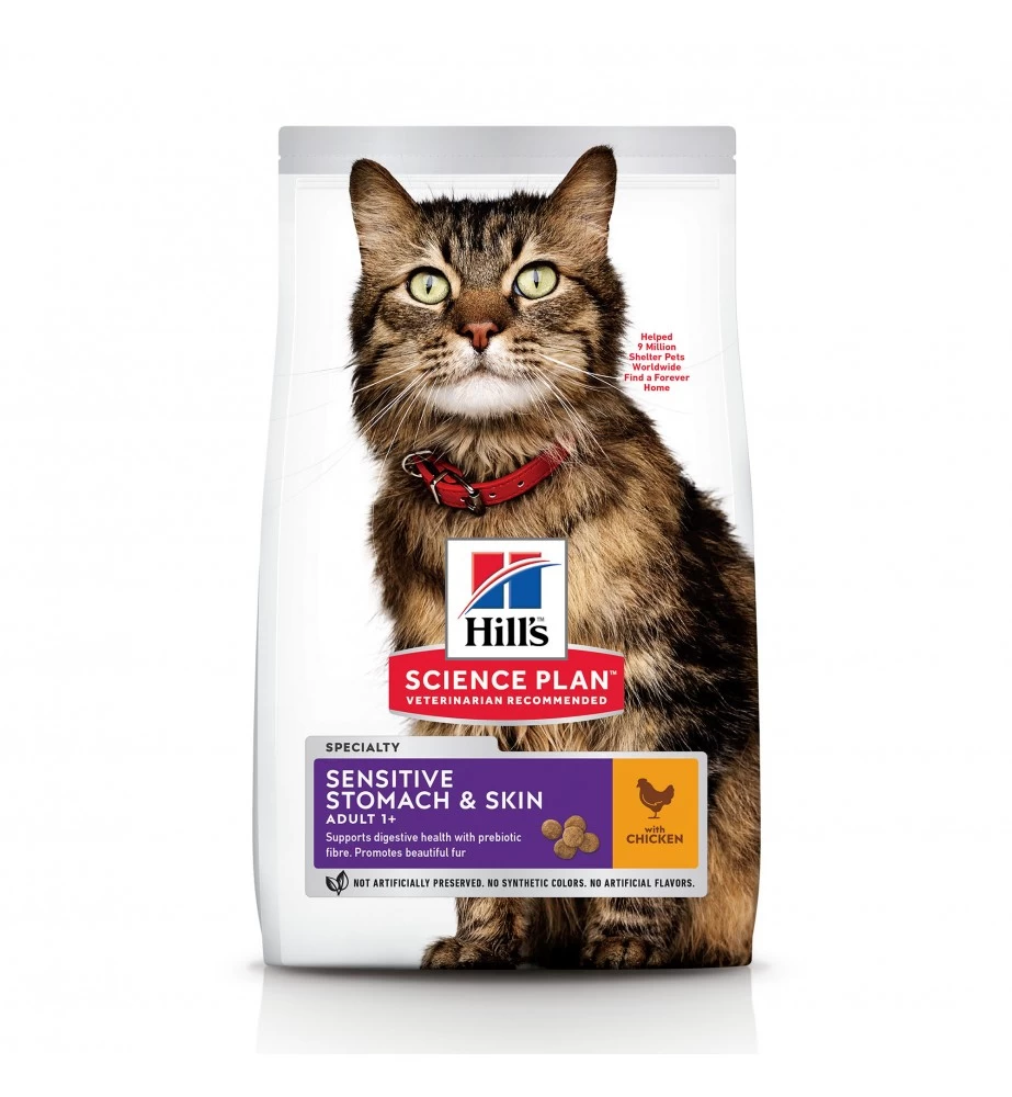 Hill's Science Plan Adult Sensitive Stomach & Skin Met Kip 1 Hill's Science Plan Adult Sensitive Stomach & Skin Met Kip