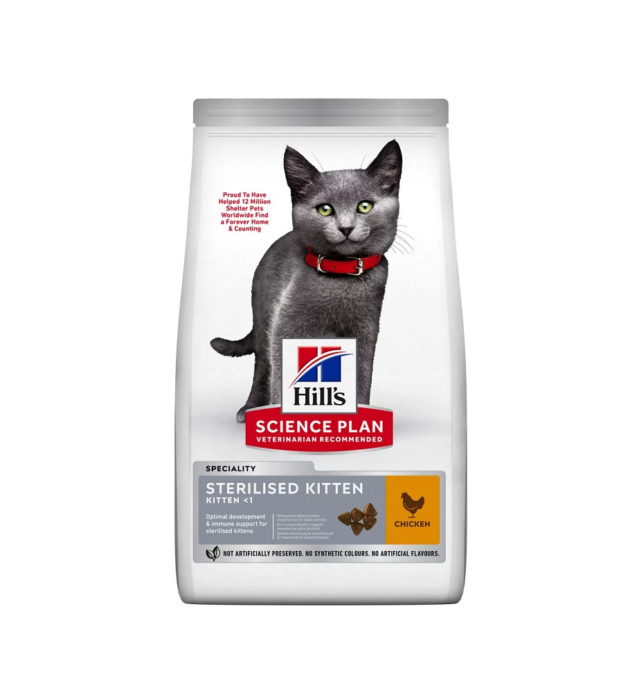 Hill's Science Plan Sterilised Kitten Met Kip 1 Hill's Science Plan Sterilised Kitten Met Kip